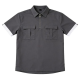 Gray Half-Zip Utility Polo Shirt