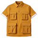 Mustard Yellow 4-Pocket Utility Polo Shirt