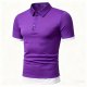 Men's Purple Layered-Hem Polo Shirt