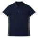 Navy Utility Polo Shirt with Side Stripes