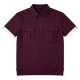 Burgundy Ribbed-Hem Utility Polo Shirt