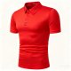 Men's Red Solid Polo Shirt